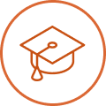 Graduation cap icon representing education or academic achievement